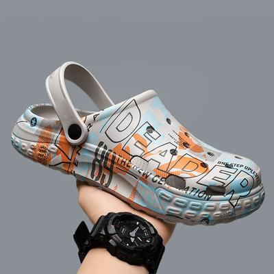 Men'S Hole Shoes Outdoor Wear Dual-Purpose Beach Sandals Non-Slip And Wear-Resistant Soft-Soled Bag Head Slippers Men