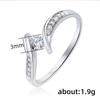 Twisted Arm Zircon Wedding Ring - Elegant White Gold Finger Ring for Women