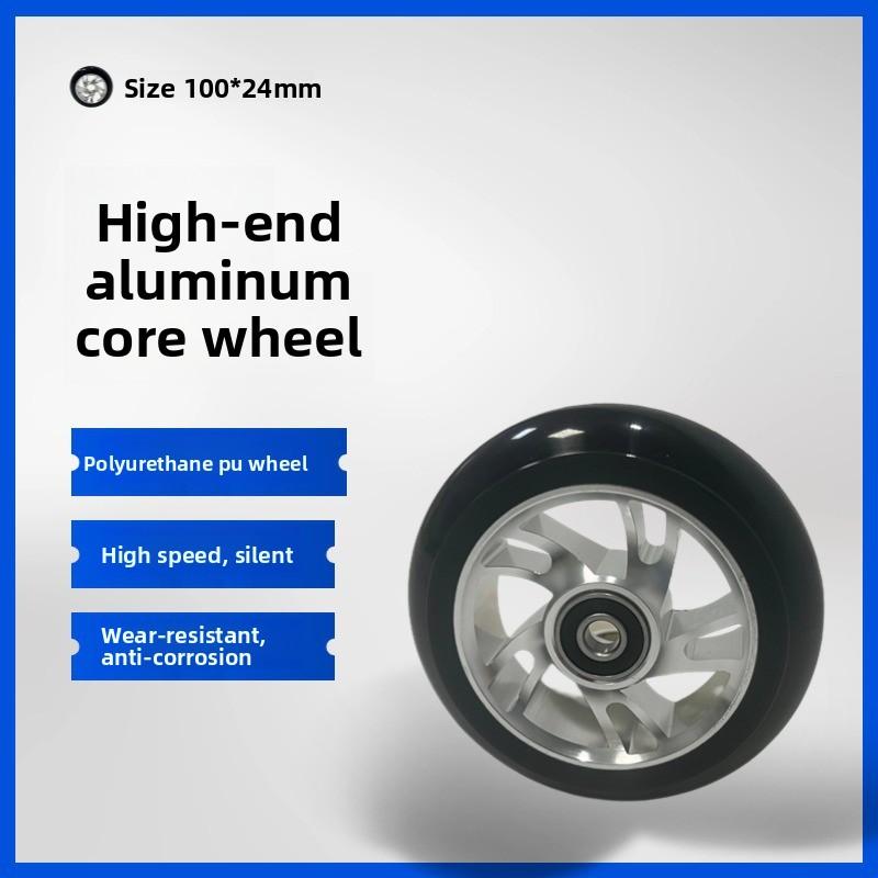 100mm Scooter Wheels Replacement with Bearings Aluminum Wear-Resistant PU Stunt Scooter Parts Kick Scooter Accessories 2pcs/set