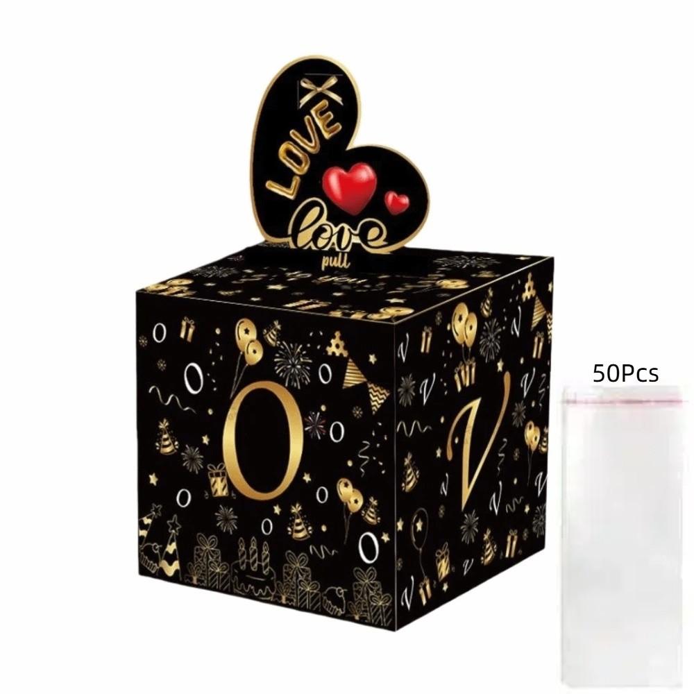 Paper Valentine's Day Cash Pull Box Love Heart Birthday Cash Gift  Birthday Gift Idea