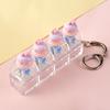 Cartoon Bread Button Squeeze Toy Keychain: Stress Relief and Distraction Gadget