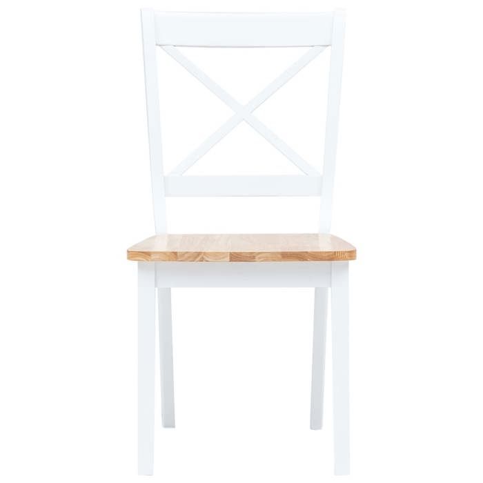 VidaXL 2x Bois d'Hévéa Massif Chaises à Dîner Chaises de Salle à Manger Chaises de Repas Chaises de Cuisine Maison Intérieur 247358