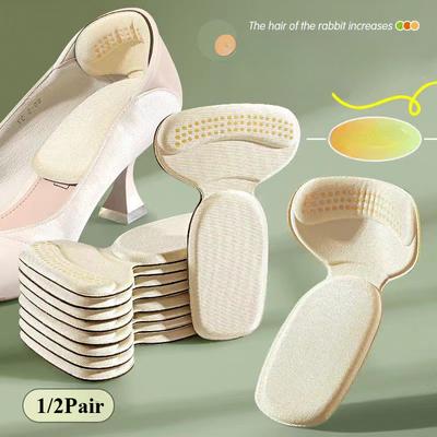 1/2Pairs 2 In 1 T-Shape Shoe Heel Insoles Foot Heel Pad Sports Shoes Adjustable Antiwear Feet Inserts Insoles Heel Protector Sticker