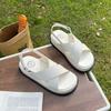 Thick-soled casual one-word buckle sandals women's summer 2025 new fashion Internet celebrity viral trends Roman shoes