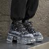 New sub-race bogo heavy metal dark rock locomotive old spike heightened platform boots 561202-J