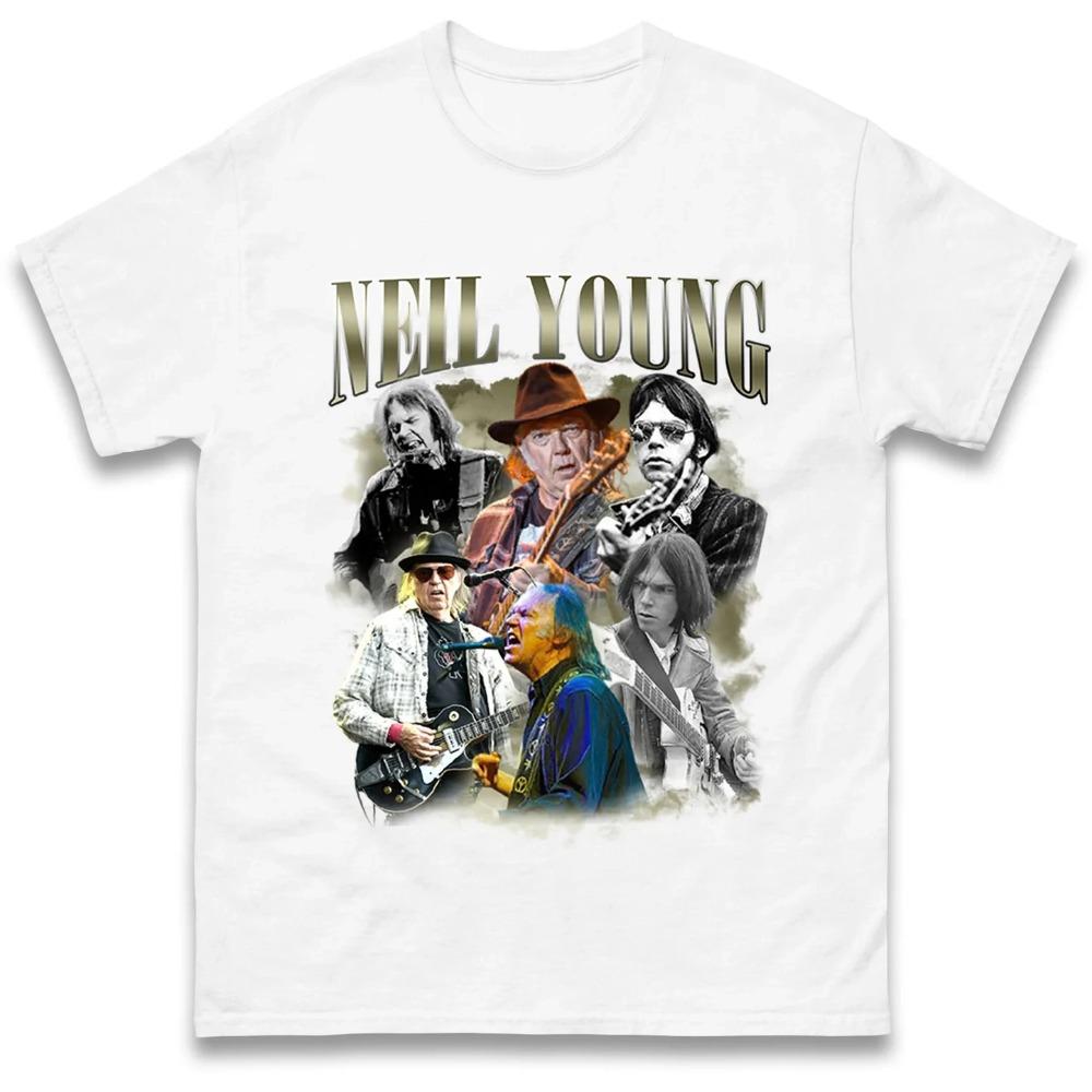 

2025Ніл Янг Бутлег Футболка з графічним принтом Футболка Вуличний одяг Хараджуку Класичний вінтаж Чоловічий та жіночий топ XXXL