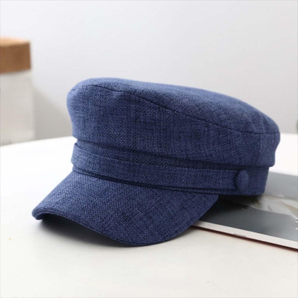 Visor Hats Fashion Octagonal Cap Cotton Linen Ladies Flat Cap Vintage Navy Hats  Travel