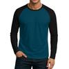 Men's Round Neck Plunger Long Sleeve T-Shirt Top