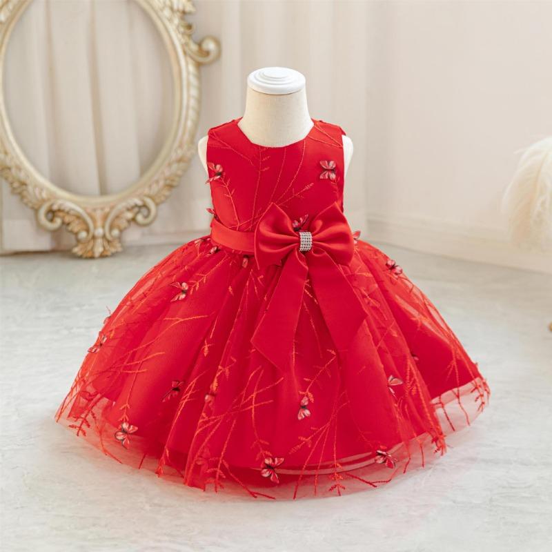 Cute Bowknot Princess Dress For Little Girls Birthday Party Flower Girl Formal Dress