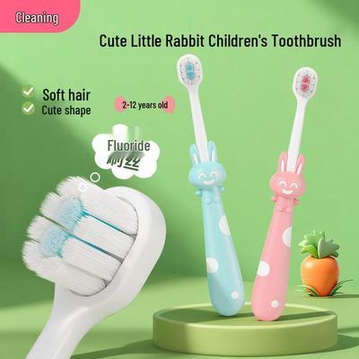 Spazzolino da Denti Morbido Xiujie per Bambini con Design di Coniglietto Cartone Animato per la Dentizione e i Denti da Latte, 1 Confezione