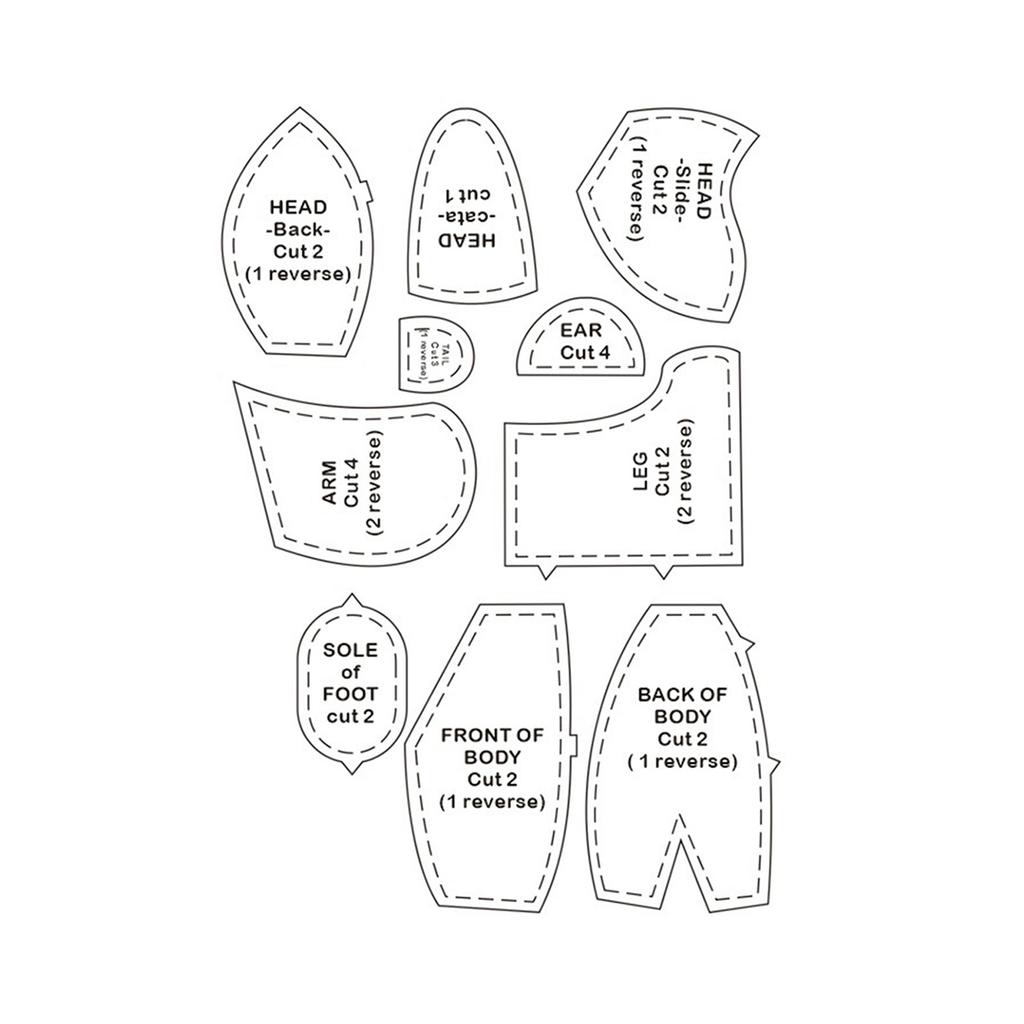10 PCS Memory Bear Doll Template Ruler Set Sewing Tool Frame Rulers Reusable DIY Crafts Sewing Stencil for Project Lovers
