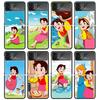 Heidi Cute Cartoon Black Phone Case For Samsung ZFlip7 ZFlip6 ZFlip5 ZFlip4 ZFlip3 5G Hard Protective Galaxy Z Flip 3 4 5 6 7