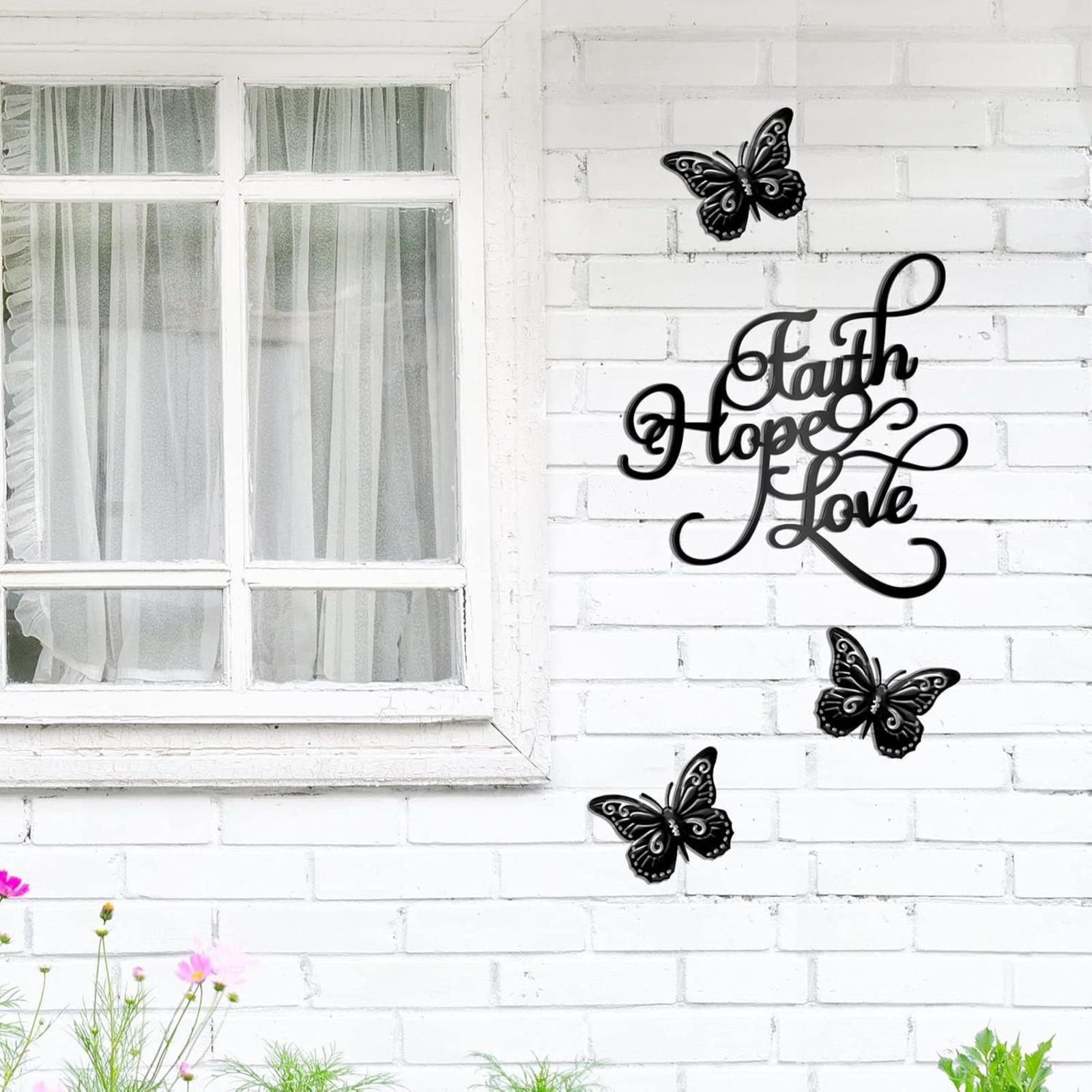 3-Piece Set Of Metal Wall Art Decorative Ornaments One Size чёрный