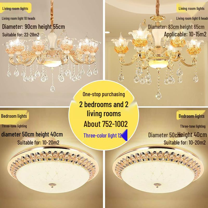 European Zinc Alloy Crystal Chandelier for Living Room, Bedroom, or Restaurant