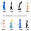 Dildo Realist din Silicon cu Trei Găuri - Accesoriu Cap de Tun Mare Y250