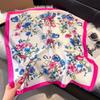 Silky Square Scarf Floral Print Headscarf Neck Scarf Bandana For Women Fashion Travel Daily Use