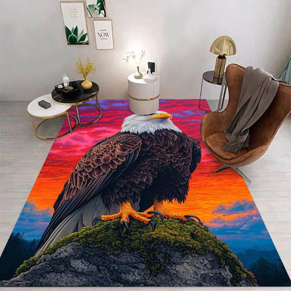 Cartoon Eagle Area Rug Non-Slip Washable Mat for Living Room Bedroom Kitchen Sofa Table Balcony Floor Carpet Home Decor