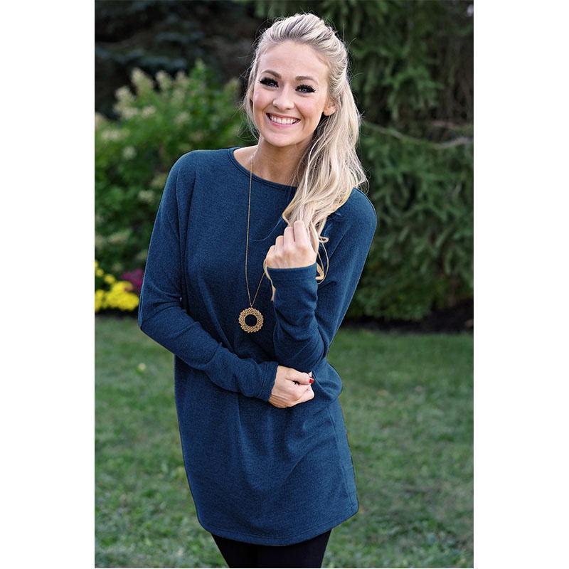 

Вязаное женское однотонное платье-свитер с круглым вырезом, свободного кроя, осенне-зимнее, повседневное, мини Tag S=US XXS синий