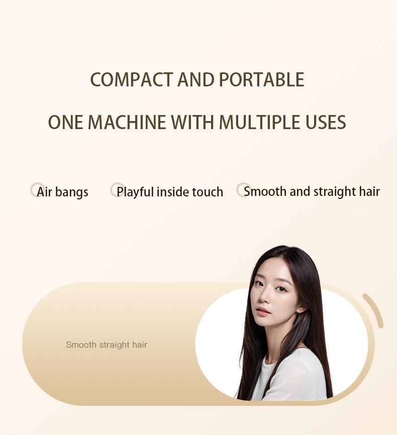 Compact Dual-Use Ionic Hair Styler: Straighten & Curl with Portable Splint Curler