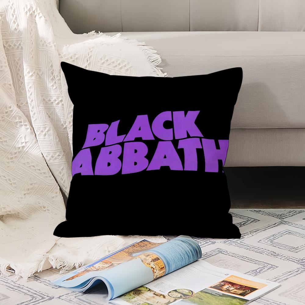 Rocl band B-Black S-Sabbath  Pillow Case Office Cushions Suitable For Sofa Car Bedroom Decorative Cushion Cover 12x12Inch