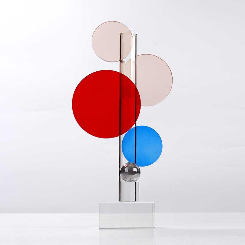 Light Luxury Colorful Circle Crystal Ornaments Designer Creative Furnishings Model Room Living Room Study Home Soft Decorations