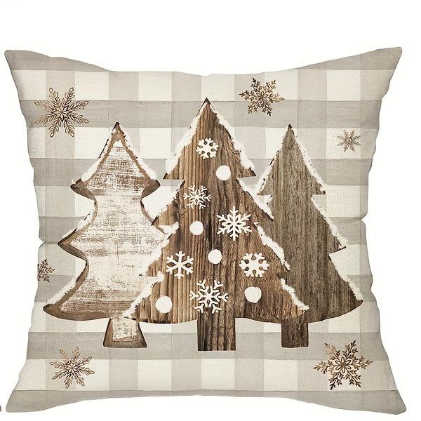 1pc/4pcs Christmas Cheer: Merry Gingerbread, Tree, Sleigh & Jingle All The Way Pillow Covers Sofa Cushion Cover Home Decoration