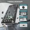 Redragon K681GB-PRO-DE Tri-mode Mechanical Keyboard, RGB Dragon Roar Switches, Hot-swappable, 4000mAh Battery, with Knob and Black/Gray Keycaps