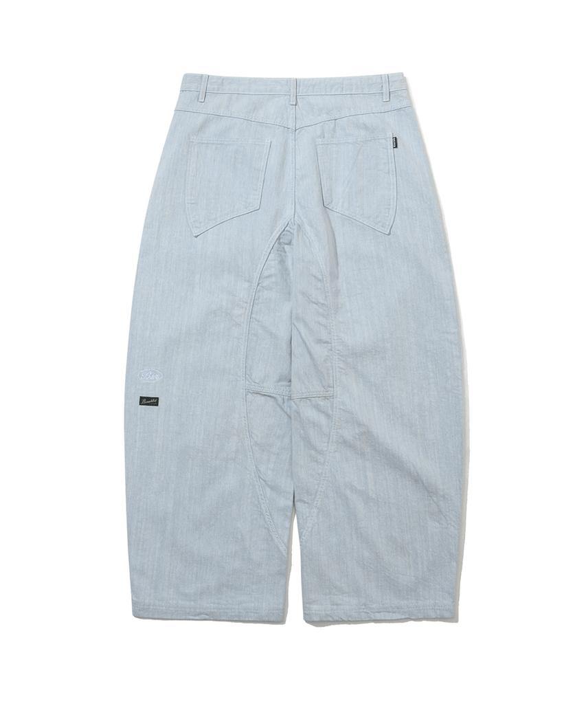 Bieseulaebis Barrel Leg Logo Patch Pants Sky