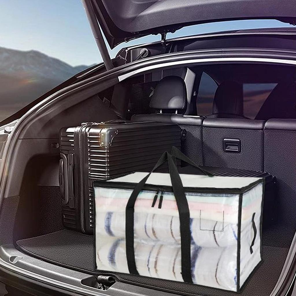 Quilt Organizer Bag Foldable Large Capacity Heavy Duty With Handle Double-Sided Zippers Camping Totes For Packing Luggage