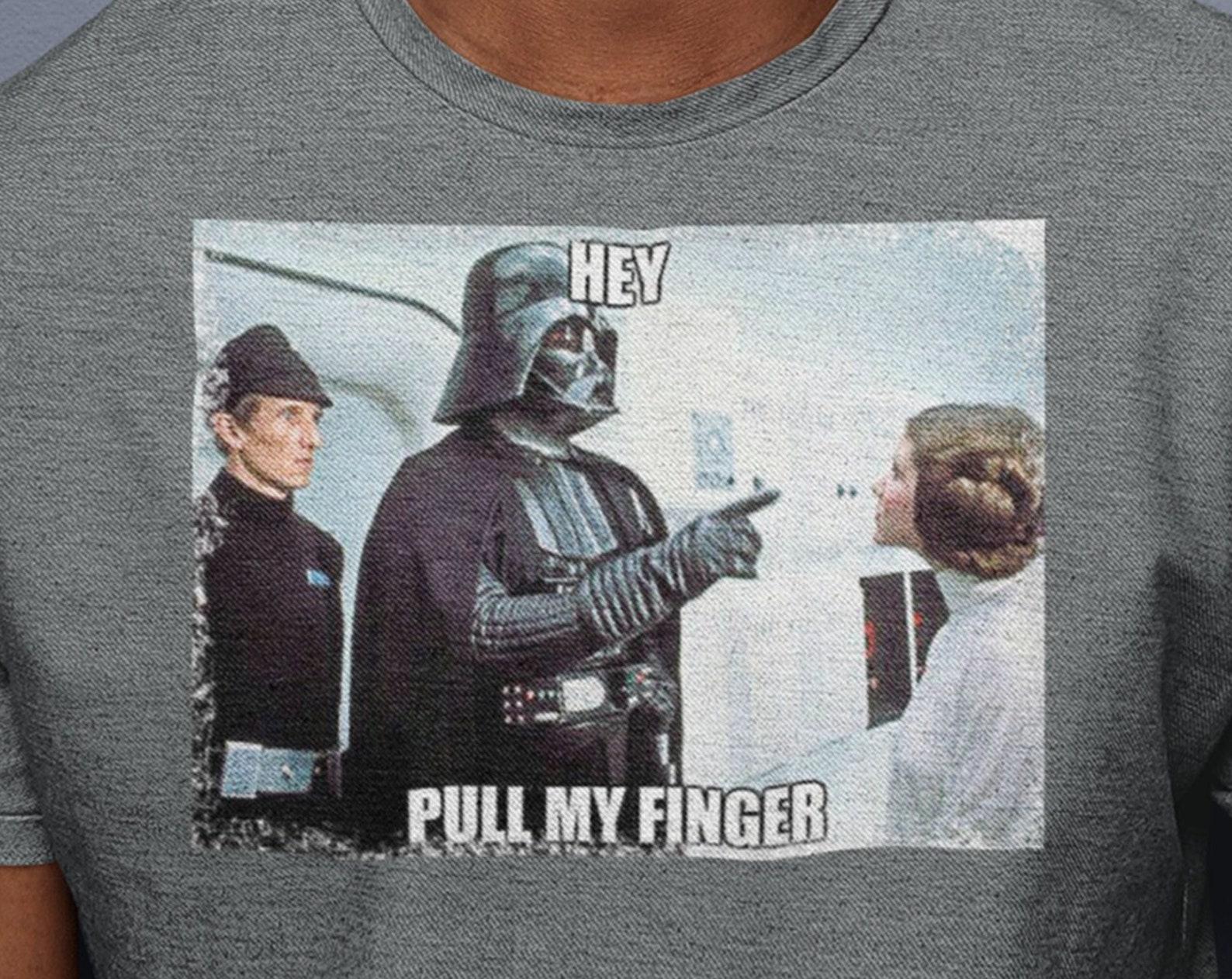 Funny Star Wars Pull My Finger Shirt, Darth Vader Rebel Princess Leia Movie Gift M