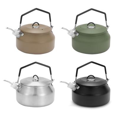 1 Litre Camping Kettle with Foldable Handle Fast Heating Gas Teapot Outdoor Lightweight Whistling Stainless Steel Kettle