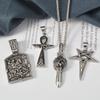 Mjolnir Pendant Necklace Stainless Steel Viking Thor Hammer Norse Mythology Gothic Jewelry Black Gift