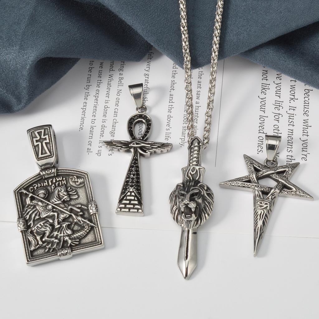 Mjolnir Pendant Necklace Stainless Steel Viking Thor Hammer Norse Mythology Gothic Jewelry Black Gift