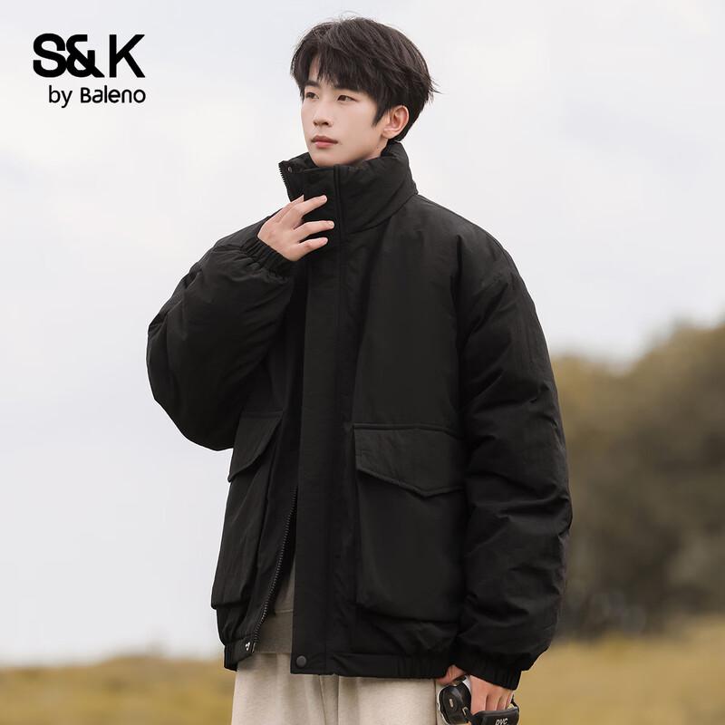 

Baleno S&K Men s Loose Fit Stand Collar Padded Jacket M