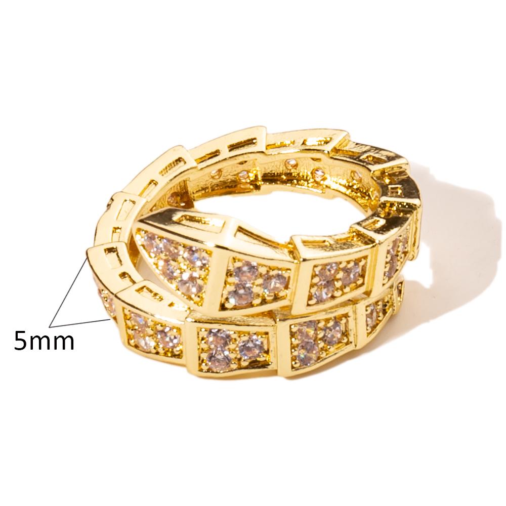 

Золотисті Сріблясті Колір Інкрустовані Діамантами Браслети-Кільця Змії Для Жінок 6 мм Ширини Фігурка Цирконієвий Аксесуар