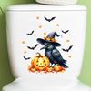 Halloween Toilet Decals Cute In Suit Cartoon Bat