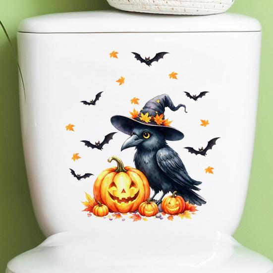 Halloween Toilet Decals Cute In Suit Cartoon Bat