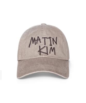 Matin Kim Vintage Washed Graffiti Ball Cap In Khaki Brown