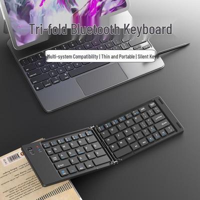 Dual-Fold Portable Bluetooth Keyboard for Mobile Devices and Laptops
