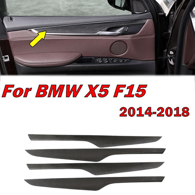 For BMW X5 F15 2014 2015 2016 2017 2018 Car Styling Carbon Fiber Interior Accessories Auto Door Panel Decoration Trim Sticker