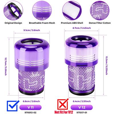 Náhradní díly HEPA filtru pro Dyson V11 Torque Drive V11 Animal V15 Detect SV14 Akumulátorový vysavač v porovnání s dílem 970013-02