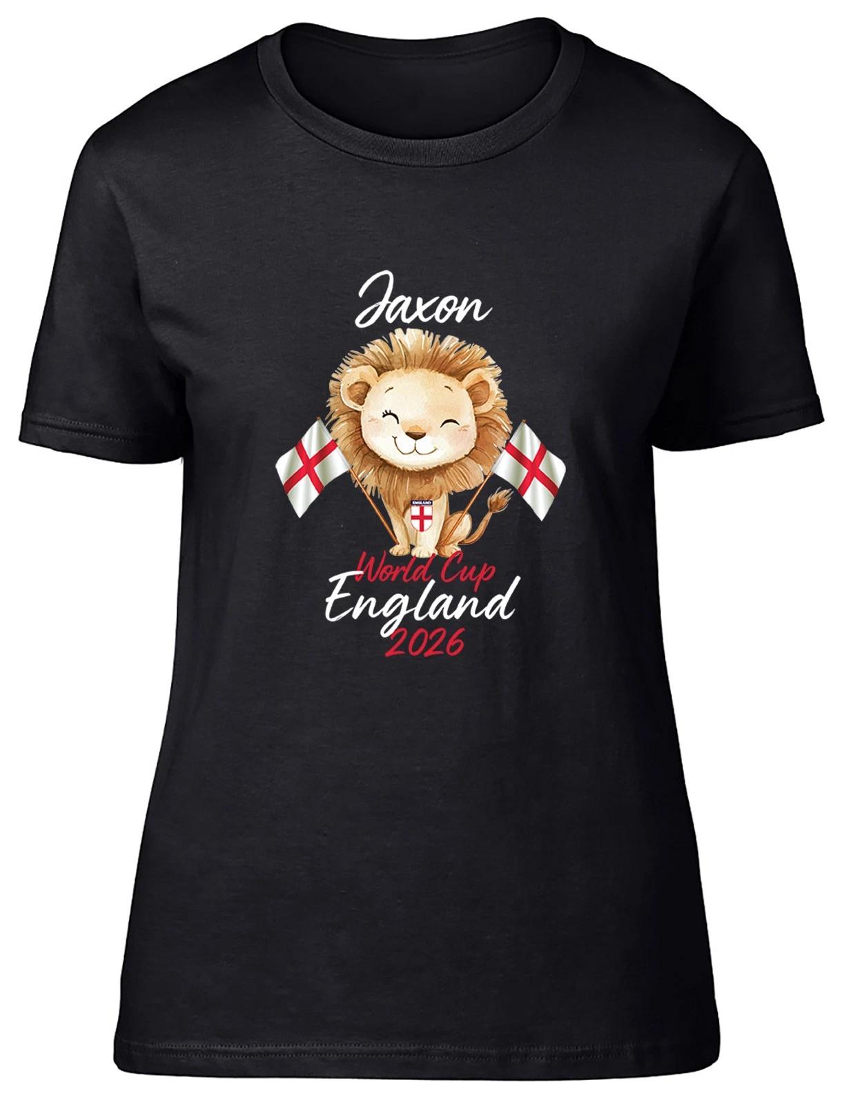 Personalised World Cup England 2026 Football Fan Womens T-Shirt Ladies Gift Tee M