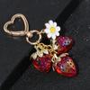 Women'S Bag Pendant Delicious Fruit Strawberry Pendant Couple Keychain Cute Strawberry Charm Key Ring Clothing Accessories
