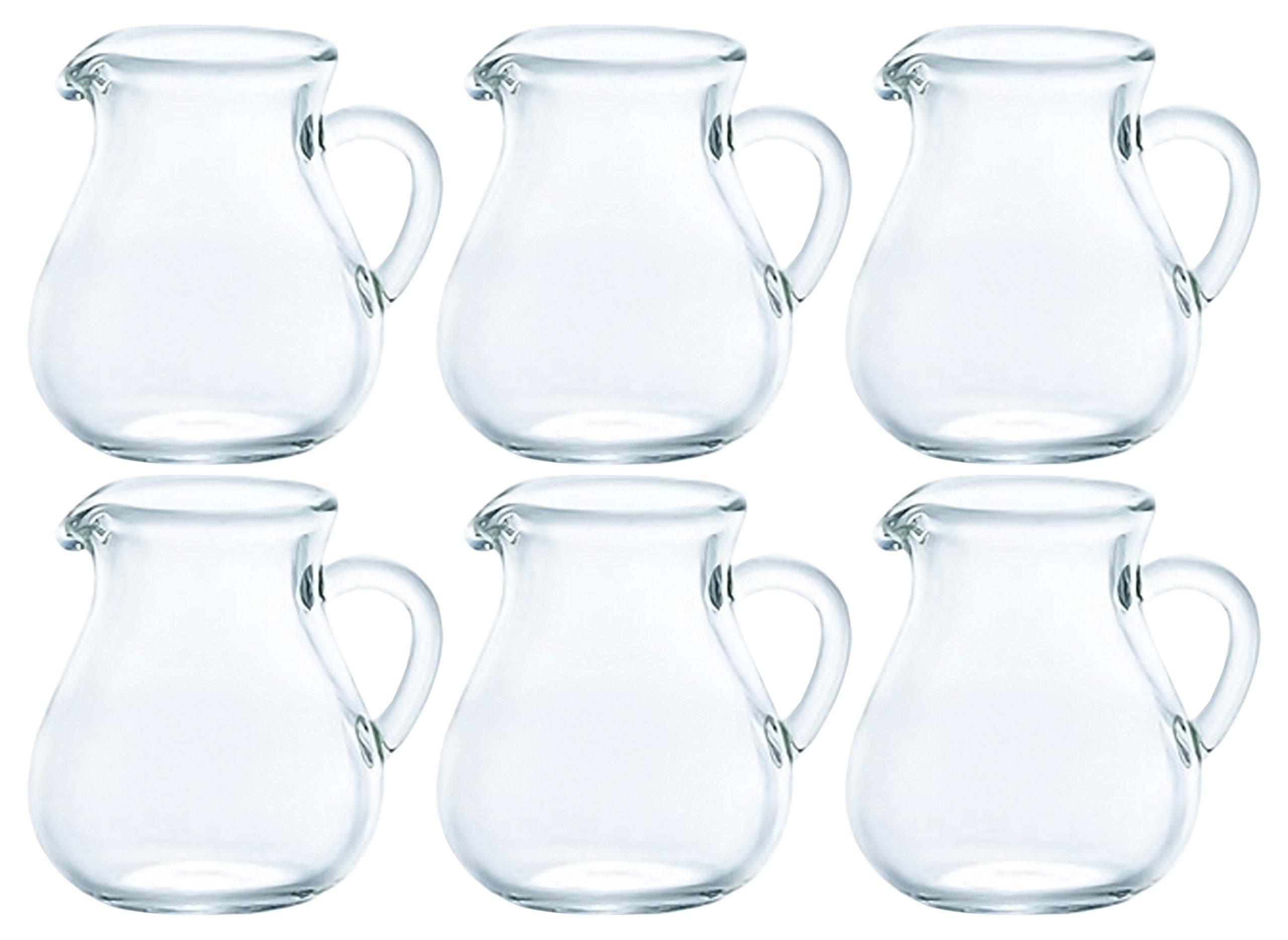 

ADERIA Glass Milk Pitcher, 40ml, Small, Set of 6, H-4748, Clear