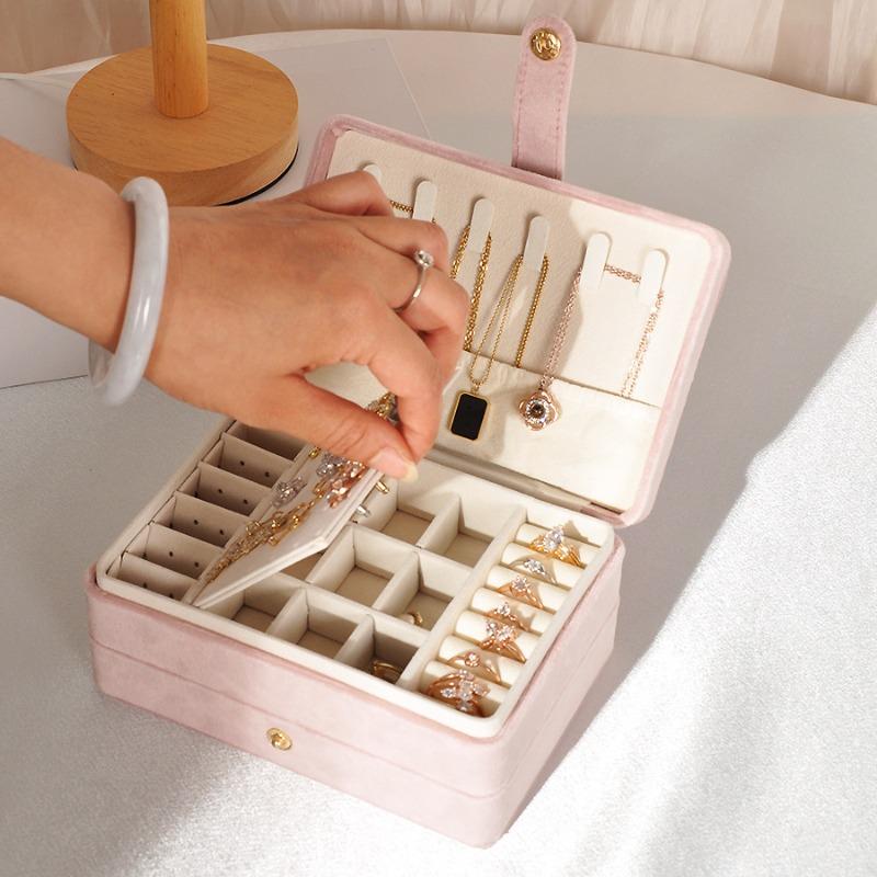 Double-Layer Jewelry Storage Box for Necklaces & Rings, Multifunctional Organizer for Earrings & Jewellery