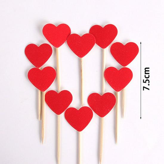 Cake Decoration Five-Pointed Star & Heart Toppers for Birthday Desserts