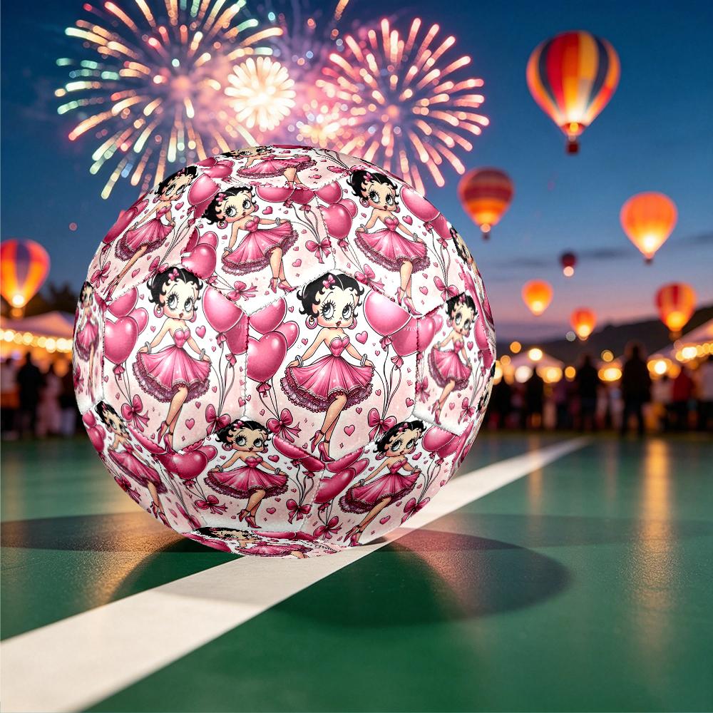 1pc Betty Boop Soccer Ball, Athletic Standard Football Size 5 Lightweight Sports Match Soccer Ball, Perfect Gift for Sports Enthusiasts