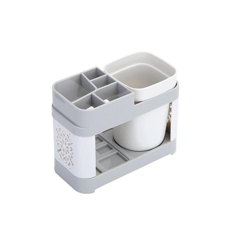 Multifunction Toothbrush Racks Free Punching Brush Set Tooth Cup Holders Teeth Vertical Cup Holder Storage Rack Toothpaste
