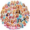 50PCS Cute Princess Doodle Stickers, Kids DIY Waterproof Decals for Water Bottle & Decoration