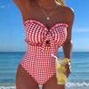 2026 Strappy Swimsuit One Piece Sexy Striped Ruffle Swimwear Women Bathers Bathing Swimming Swim Suit Padded Beachwear Summer